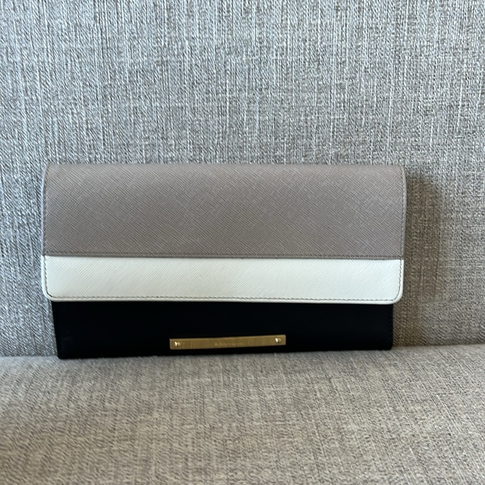 BRAHMIN | ARNO +  WALLET | BLACK + GREY SAFFIANO - Picture 9 of 11